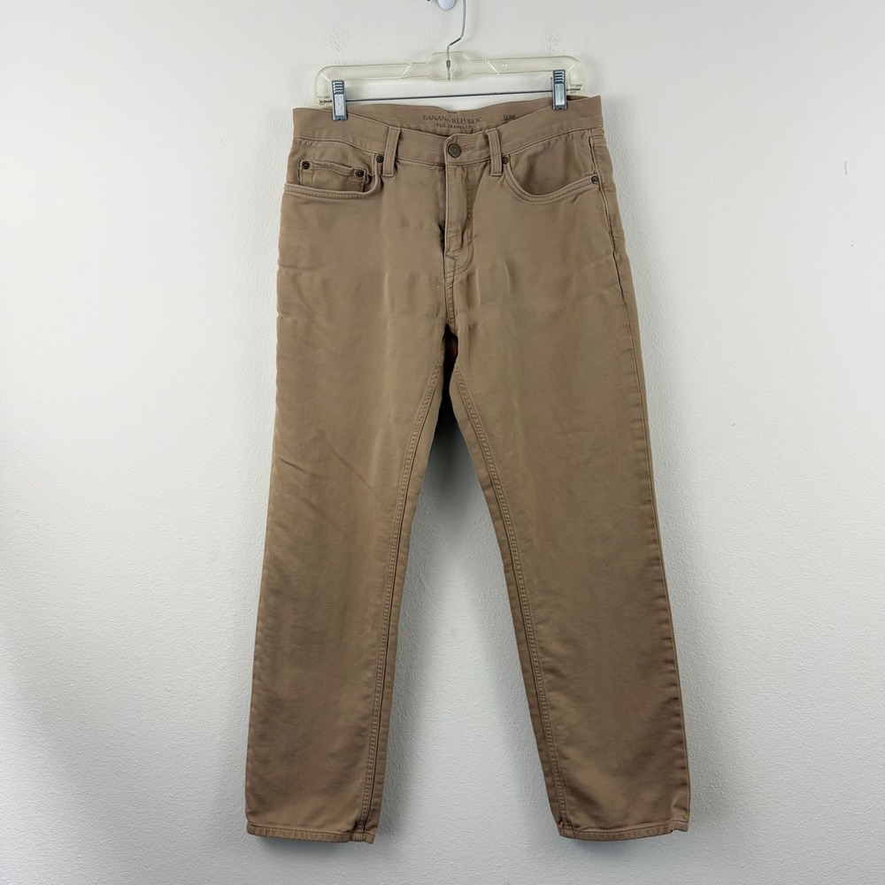 Banana Republic The Traveler Men 32x30 Slim Fit Tan Khaki PantsChino